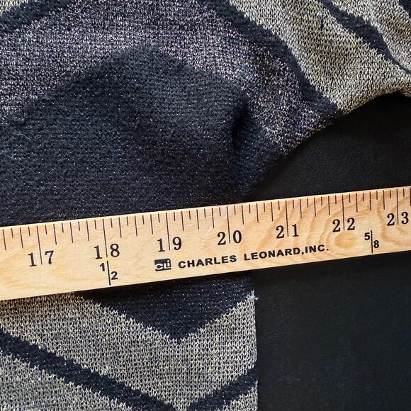 WORTHINGTON Dolman Sweater Sz L Black Gold Metallic 70's Retro Glam Grannycore - Picture 3 of 9